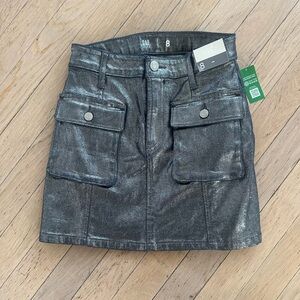 NWT girls black metallic skirt